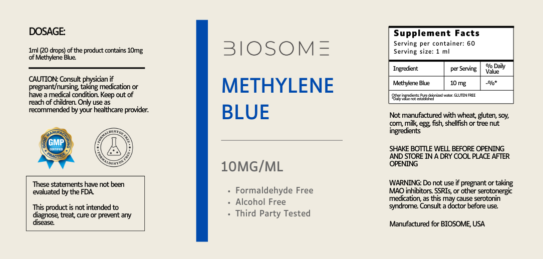 Biosome Methylene Blue (10MG/ML) – Unlock Your Peak Performance - Biosome